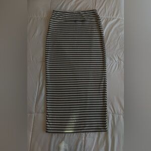 Black and White Striped Women's Skirt